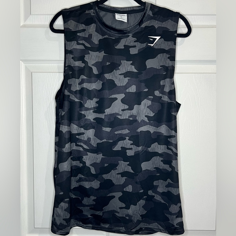 Gymshark Men’s Arrival Sleeveless Tee - Slim Fit - Gray/Black - Size Med.